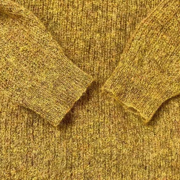 Fat Face Mohair Blend United Kingdom Golden Haze Yellow V Neck Sweater 14 EUC - Picture 5 of 8